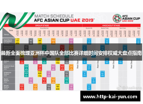 最新全面梳理亚洲杯中国队全部比赛详细时间安排权威大盘点指南 最新全面梳理亚洲杯中国队全部比赛详细时间安排权威大盘点指南