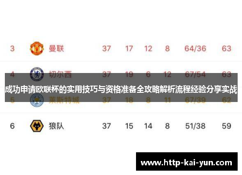 成功申请欧联杯的实用技巧与资格准备全攻略解析流程经验分享实战